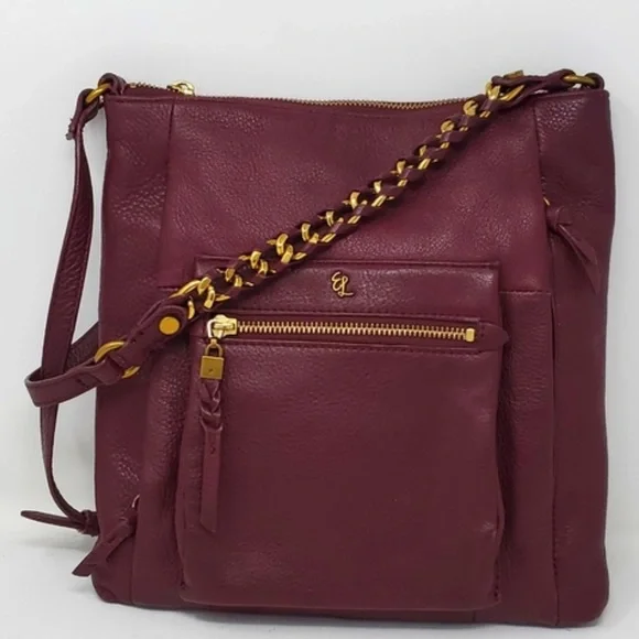 ELLIOTT LUCCA Beautiful!!! BURGUNDY LEATHER CROSSBODY - Picture 7 of 9